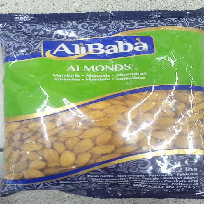 ALI BABA ALMONDS:MANDORLE 1 KG SGUSCIAT